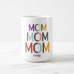 Mug MOM Nom personnalisé Élégant Blanc