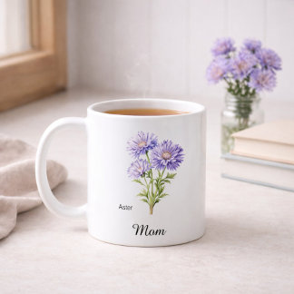 Mug Mom September Birth Flower Aster