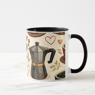 Mug Moment Cozy Café - Motif Sans Couture à l'Esthétiq