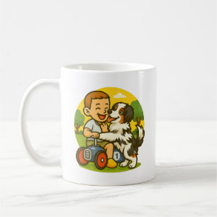 Mug Moment de jeu entre un chiot mignon et un enfant