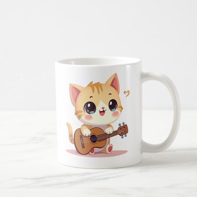 Mug Moment Ukulélé de Chat Mignon (Droite)
