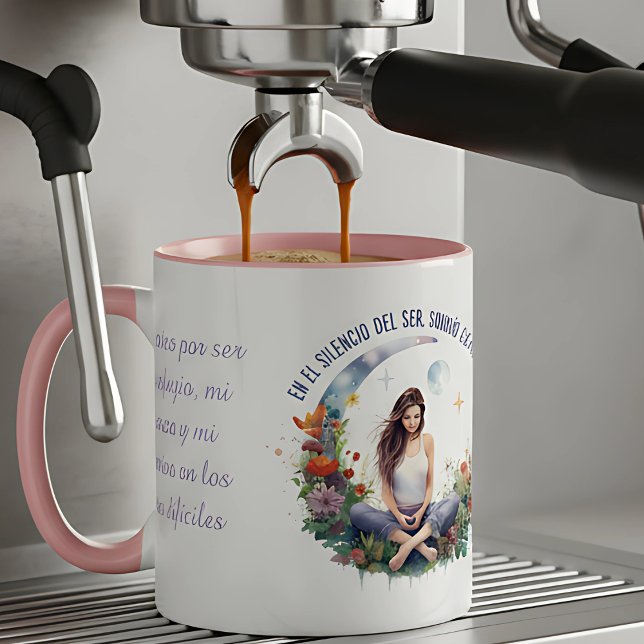 Mug Momentos de calma (Espresso para mujer que medita, practica Yoga, un regalo para ella que es especial, personalizable)