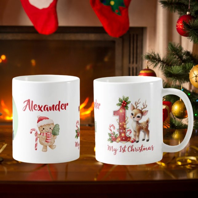 Mug Mon 1er Noël Photo de Petit Renne (Créateur téléchargé)