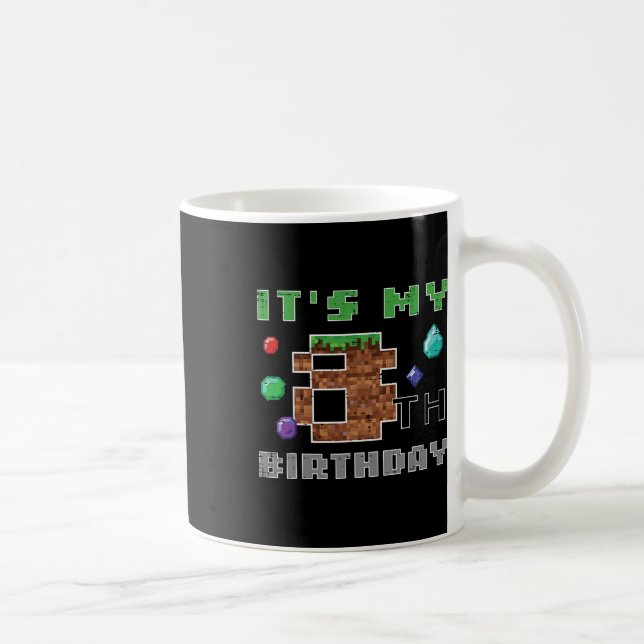 Mug Mon 8e anniversaire Pixel 8 Gamer Vidéo Jeux Garço (Droite)