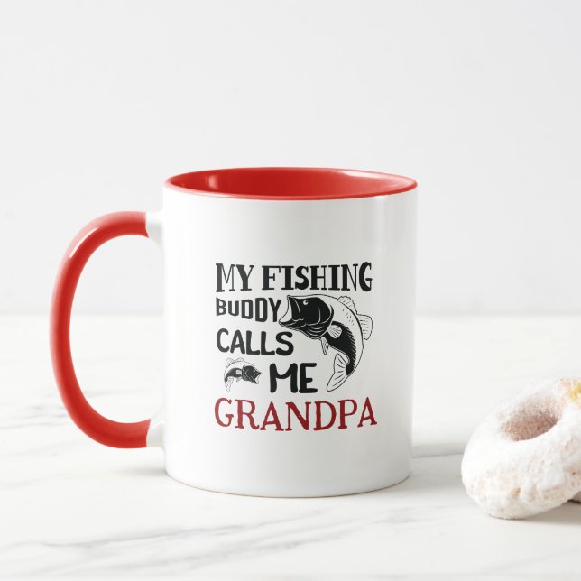 Mug Mon ami de pêche m'appelle grand-père, cadeau (Avec donut)