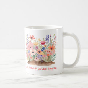 Mug Mon amour pour vous grandit chaque jour aquarelle 