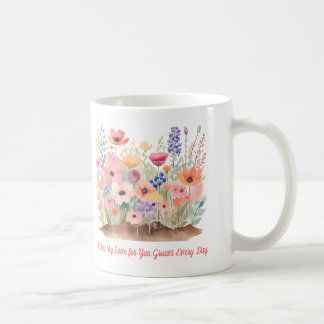 Mug Mon amour pour vous grandit chaque jour aquarelle