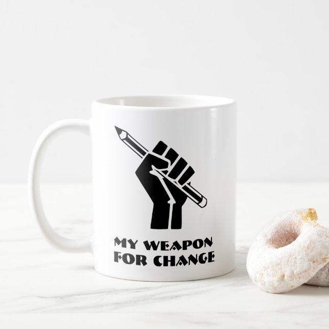 Mug Mon arme pour le changement (Avec donut)