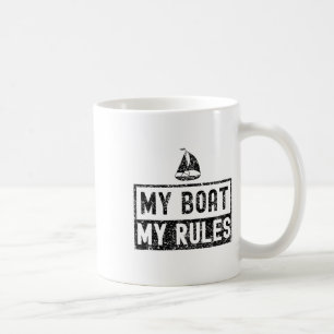 Mug Mon bateau mes règles Yacht Voile Capitaine Navire