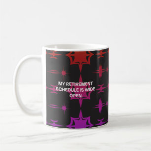 Mug Mon calendrier de retraite est largement ouvert au