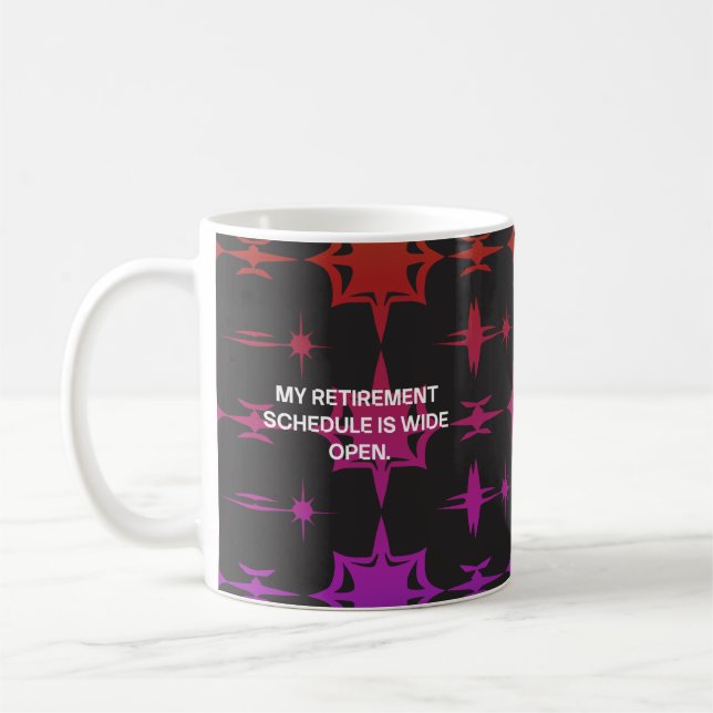 Mug Mon calendrier de retraite est largement ouvert au (Gauche)