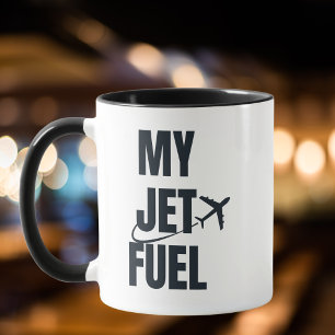 Mug Mon carburant pour avion & Avion, Petit ami Mari,