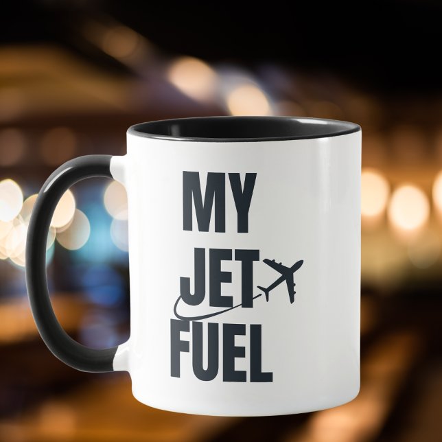 Mug Mon carburant pour avion & Avion, Petit ami Mari,  (Créateur téléchargé)