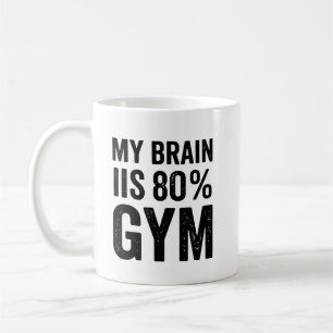 Mug Mon Cerveau Est À 80% Drôle De Gym Fitness