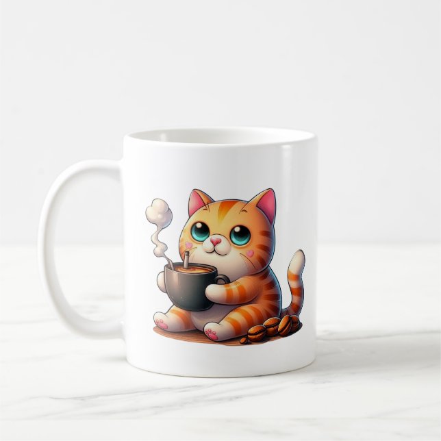 Mug Mon chat boit du café (Gauche)