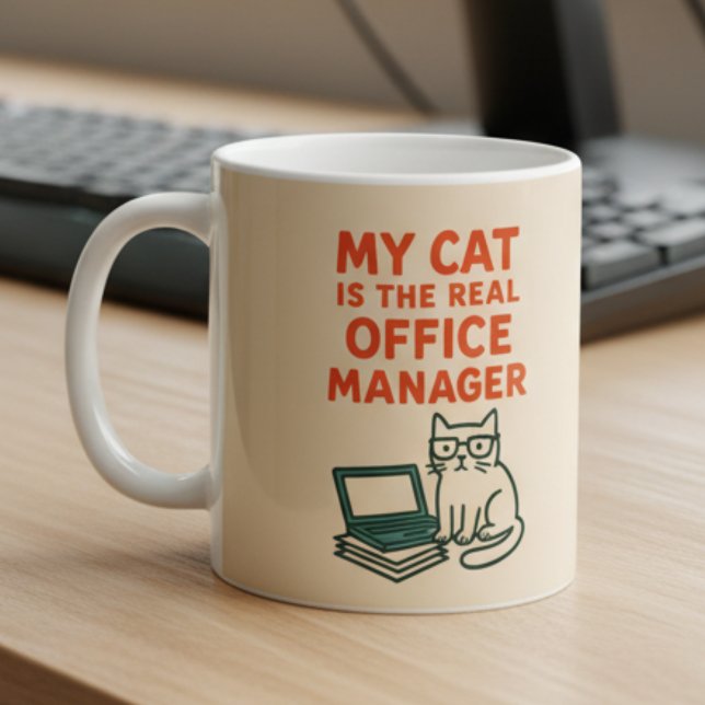 Mug Mon chat, véritable gestionnaire de bureau – Drôle (Créateur téléchargé)