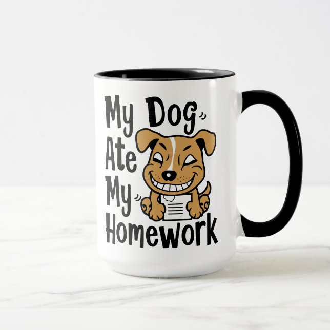 Mug Mon chien a mangé mes devoirs (Droite)