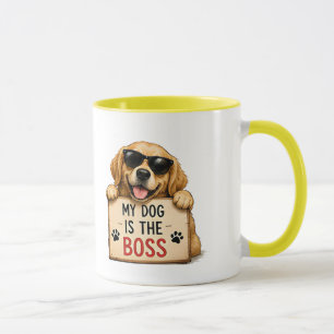 Mug 🐾 Mon chien est le patron Citation drôle de chien