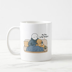 Mug Mon chien est mon thérapeute Mème drôle pour les a