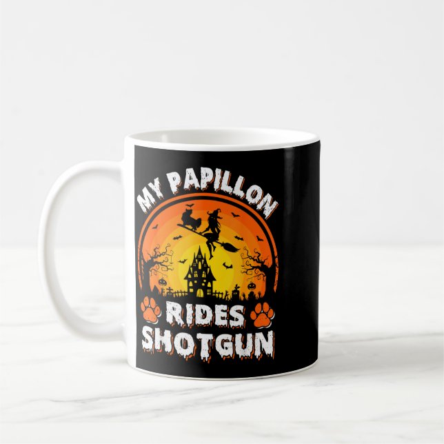Mug Mon chien Papillon monte sorcière Halloween (Gauche)