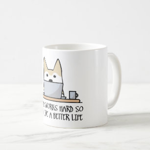 Mug Mon chien travaille dur