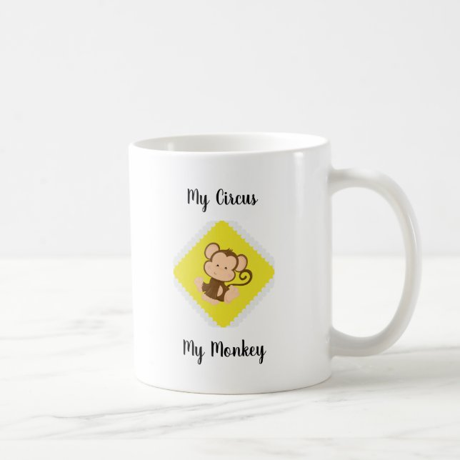 Mug Mon cirque Mon singe avec un nom personnalisé (Droite)