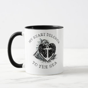 Mug Mon cœur appartient à l'ancre de mer