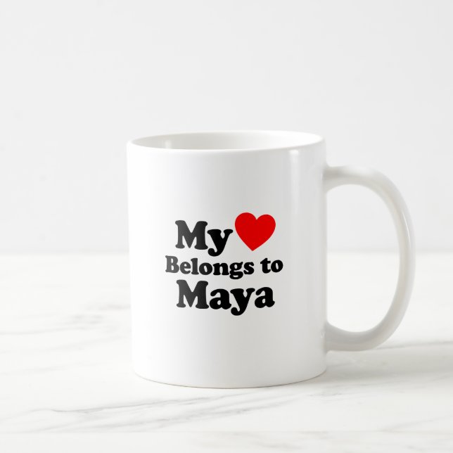 Mug Mon coeur appartient à Maya (Droite)