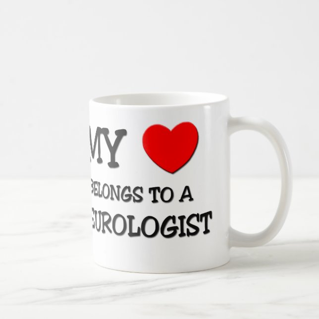 Mug Mon coeur appartient à un NEUROLOGUE (Droite)