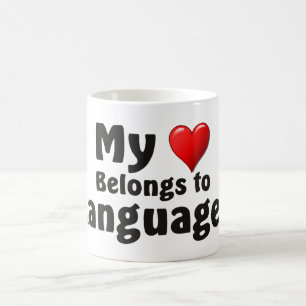 Mug Mon coeur appartient aux langues