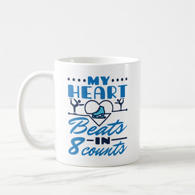 Mug Mon coeur bat en 8 compteurs Patinage artistique (Gauche)