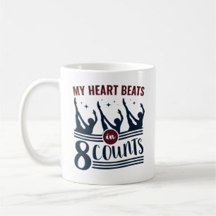 Mug Mon cœur bat en 8 temps de natation synchronisée