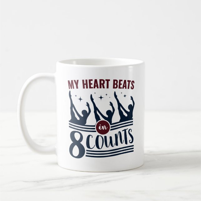 Mug Mon cœur bat en 8 temps de natation synchronisée (Gauche)