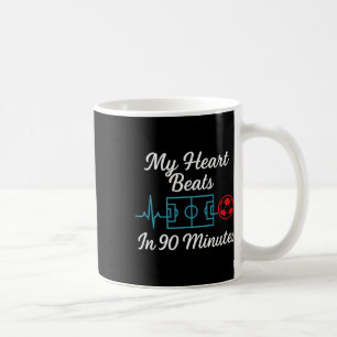 Mug Mon cœur bat en 90 minutes de soccer fan novelty D