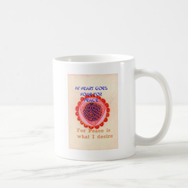 Mug "Mon coeur rentre à la maison pour la paix" Imprim (Droite)
