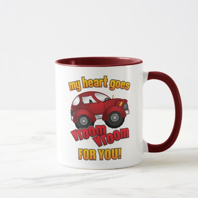Mug Mon coeur va Vroom Vroom pour vous ! (Droite)