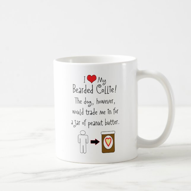 Mug Mon colley barbu aime le beurre d'arachide (Droite)