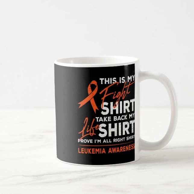 Mug Mon combat Leucémie Cancer Sensibilisation Orange  (Droite)