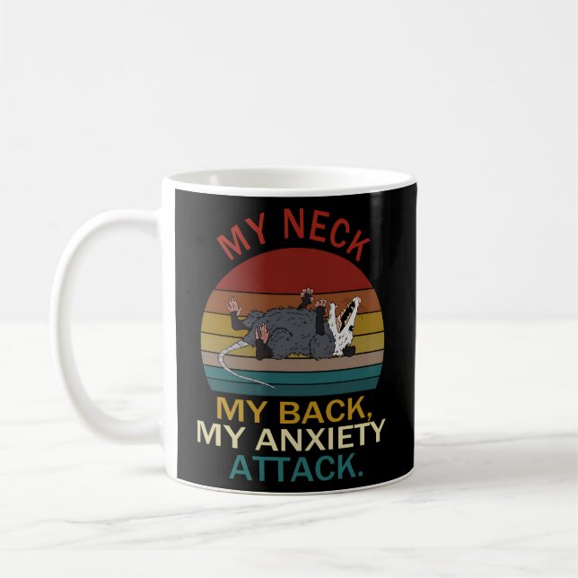 Mug Mon Cou Mon Dos Mon Attaque Anxiété Opossum Sunset (Gauche)