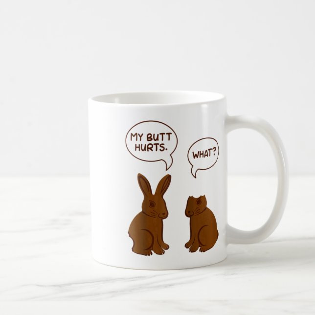 Mug Mon cul me fait mal Quel morceau drôle de chocolat (Droite)