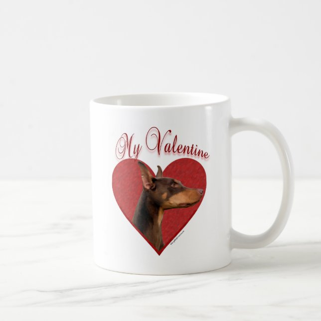 Mug Mon Doberman Rouge Saint-Valentin (Droite)