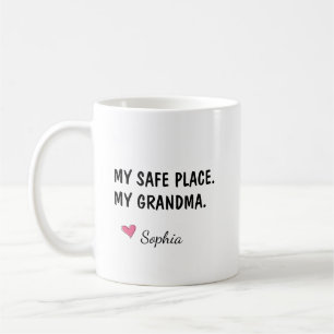 Mug Mon Endroit Sûr Ma Grand-Mère Personnalisé