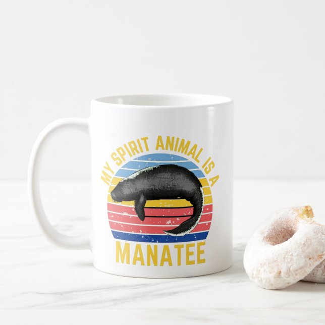 Mug Mon Esprit Animal Manatee Drôle (Avec donut)