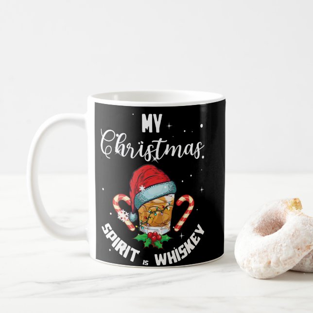 Mug Mon Esprit De Noël Est Un Whiskey Boire (Avec donut)