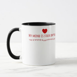 Mug Mon esprit est fixé sur vous Conception d'amour ré