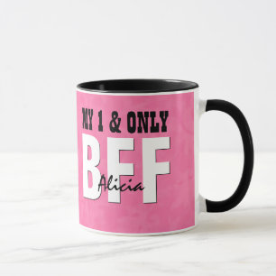 Mug Mon et seulement nom fait sur commande grunge rose