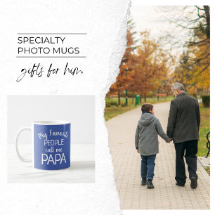 Mug Mon Favori Call Me Papa Photo Grandkids Blue
