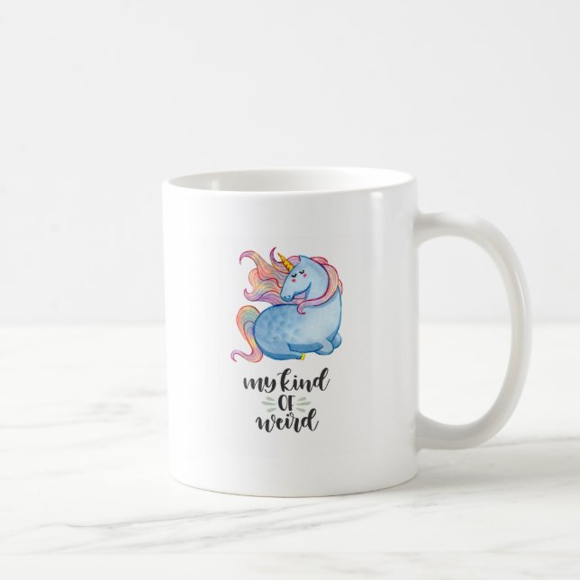 Mug Mon genre de licorne Bleue bizarre (Droite)