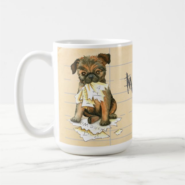 Mug Mon Griffon Bruxelles A Mangé Mes devoirs (Gauche)