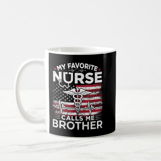 Mug Mon infirmière préférée m'appelle Brother USA Flag (Gauche)